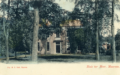 6719 Gezicht op het huis Ter Meer te Maarssen uit het westen: voorzijde met tuin.N.B. Het huis Ter Meer is in 1903 ...
